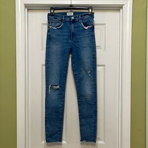 Agolde- Sophie medium wash distressed blue jeans - size 28